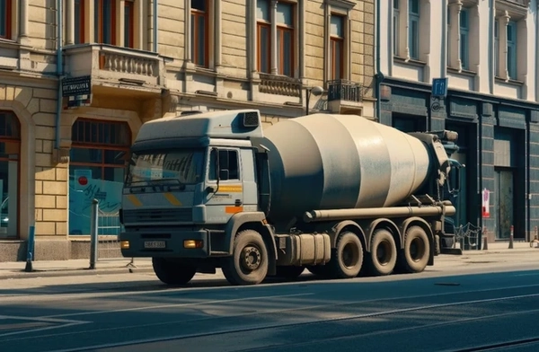 Camion-toupie de livraison de béton